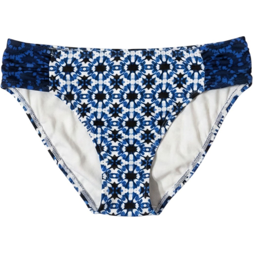 Tommy Bahama Bikini Bottoms Womensâ Large Blue Geometric Ruched TSW61159B